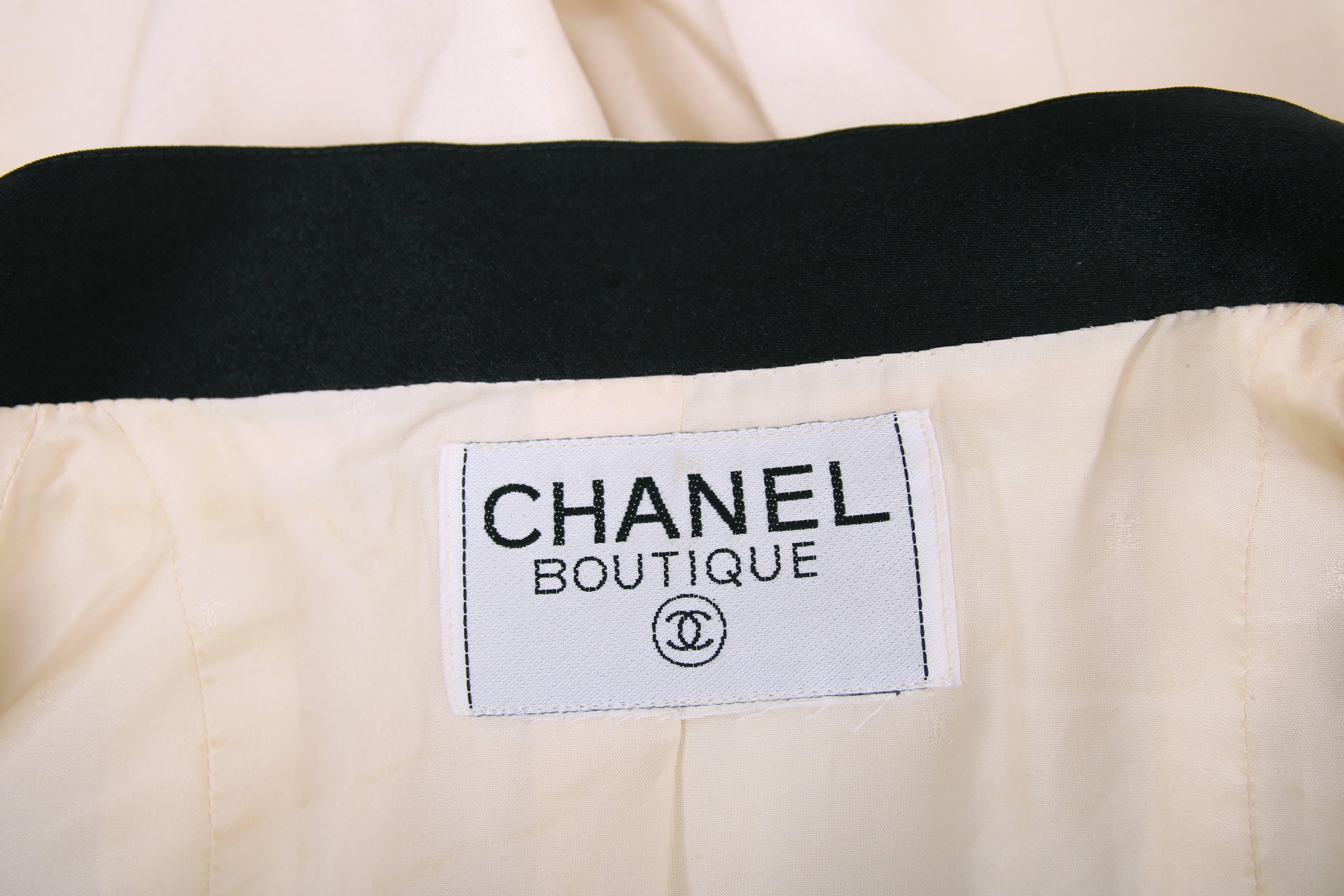 Women's Vintage Chanel Silk Jacket & Skirt Ensemble w/Silk Bow Motif & CC Logo Buttons