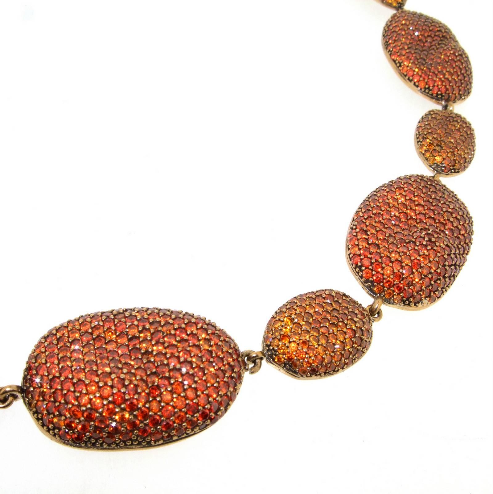 Women's Amber Crystal Rococo Necklace by JCM London For Sale