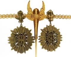 Yellow Crystal Chandelier Earrings by Frangos