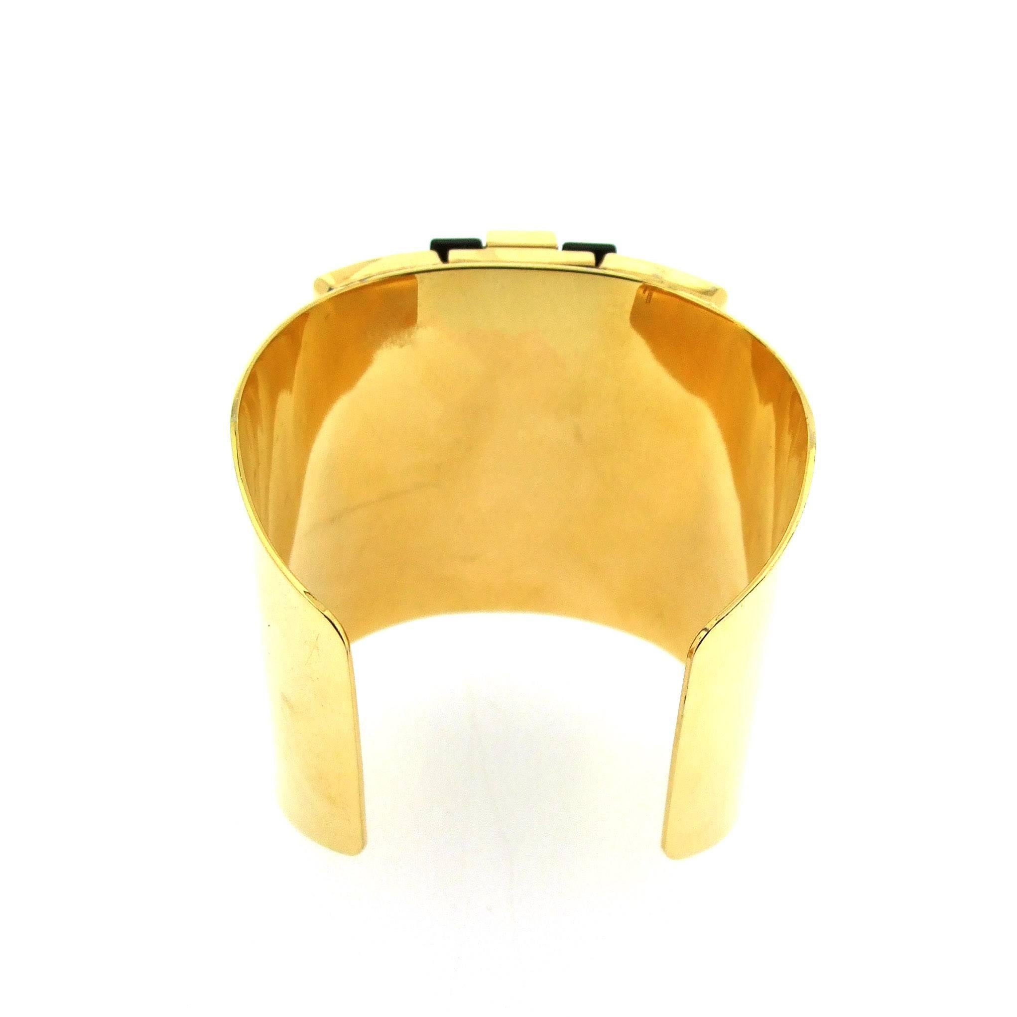 Gold Art Deco Cuff Bracelet by Emilio Pucci  In Fair Condition For Sale In London, GB