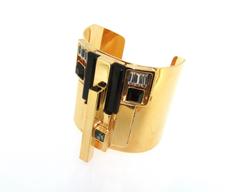 Gold Art Deco Cuff Bracelet by Emilio Pucci