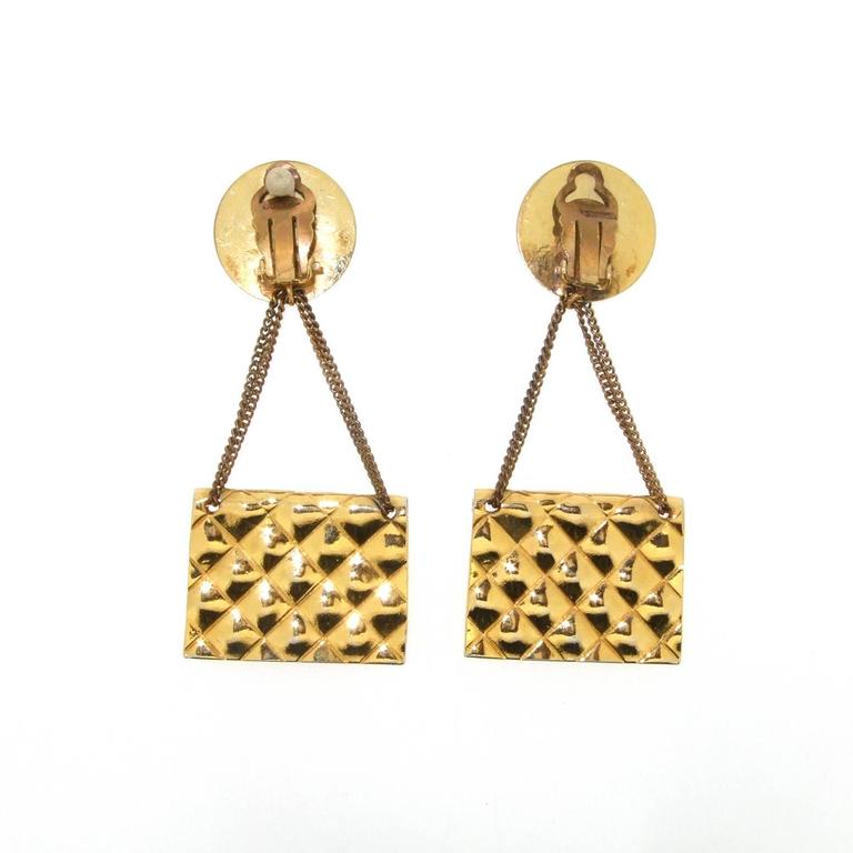 Vintage Chanel Handbag Earrings For Sale at 1stDibs