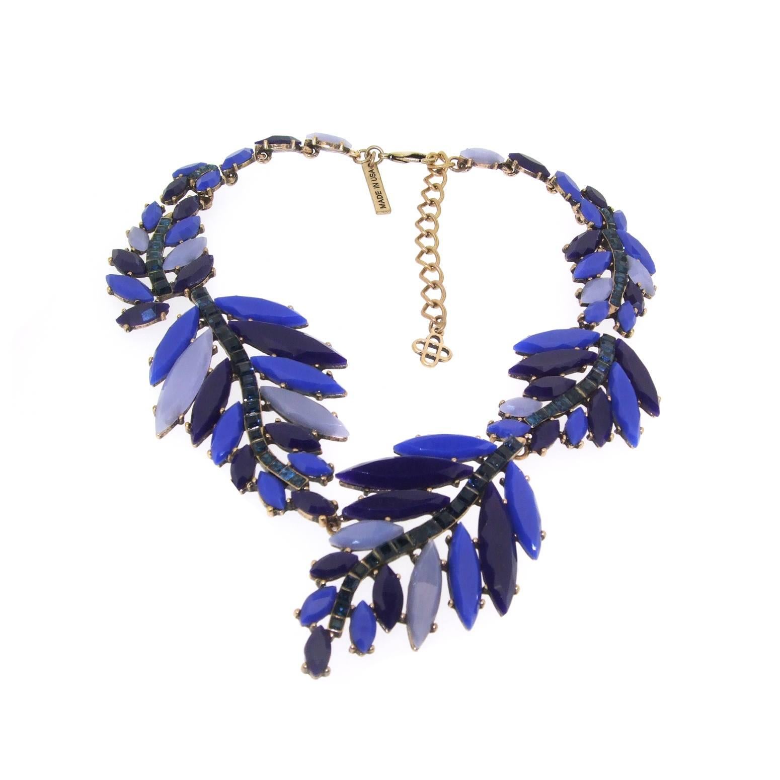 Blue Statement Necklace by Oscar De La Renta For Sale