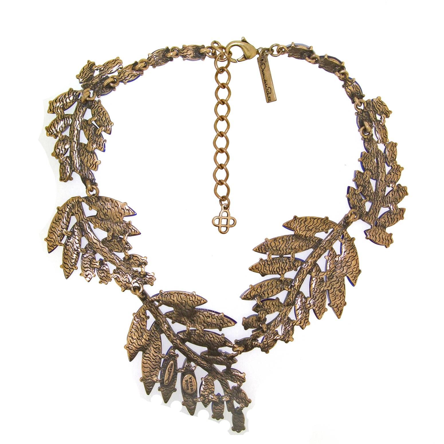 Modern Blue Statement Necklace by Oscar De La Renta For Sale