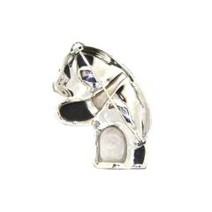 Silver Panda Brooch with Mother of Pearl & Onyx