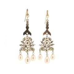 Pearl Triple Drop Earrings