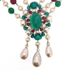 1960s Christian Dior Glass Pearl Necklace