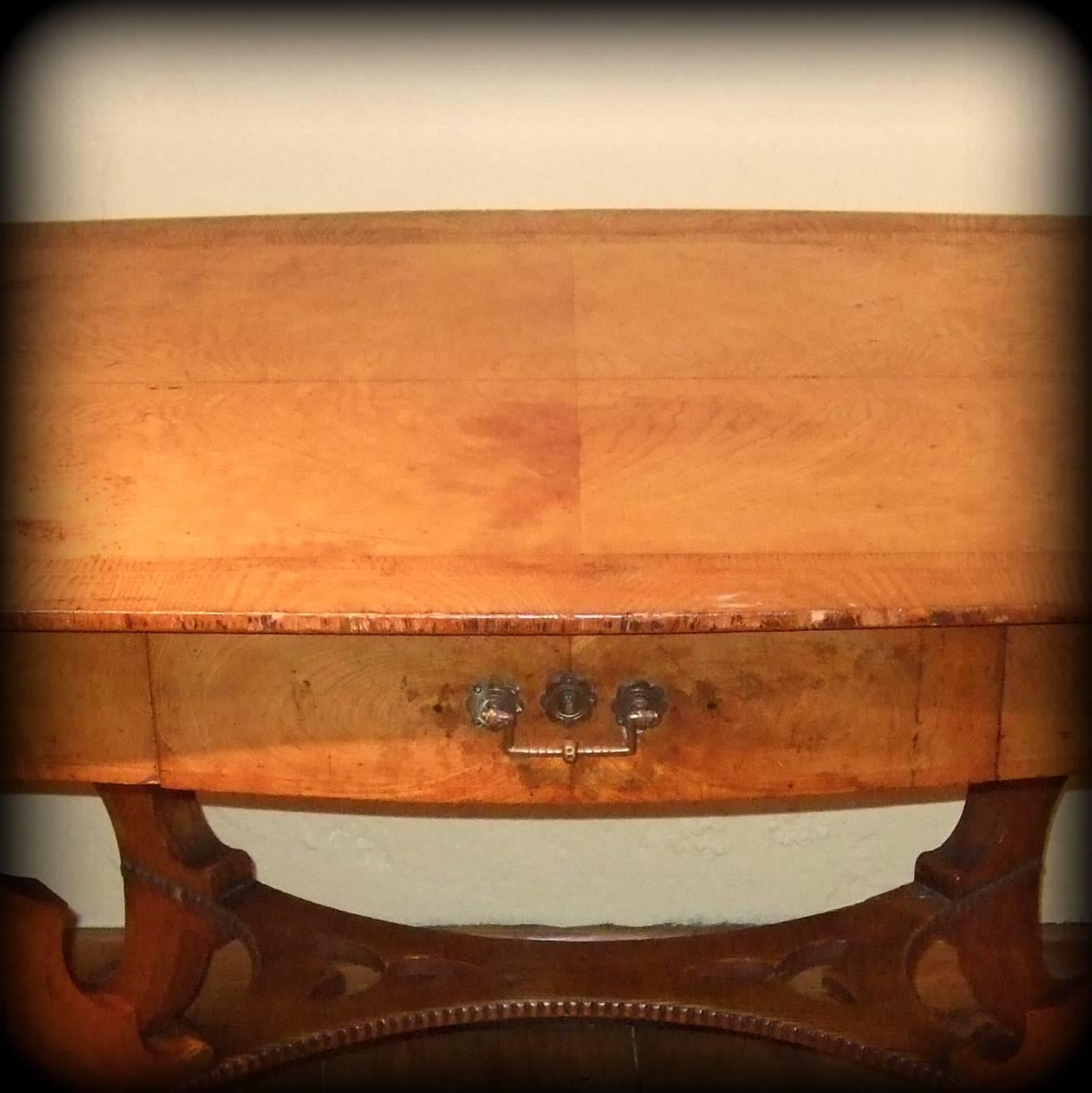 Victorian 19th Century Satinwood Dressing Table Sewing Table For Sale