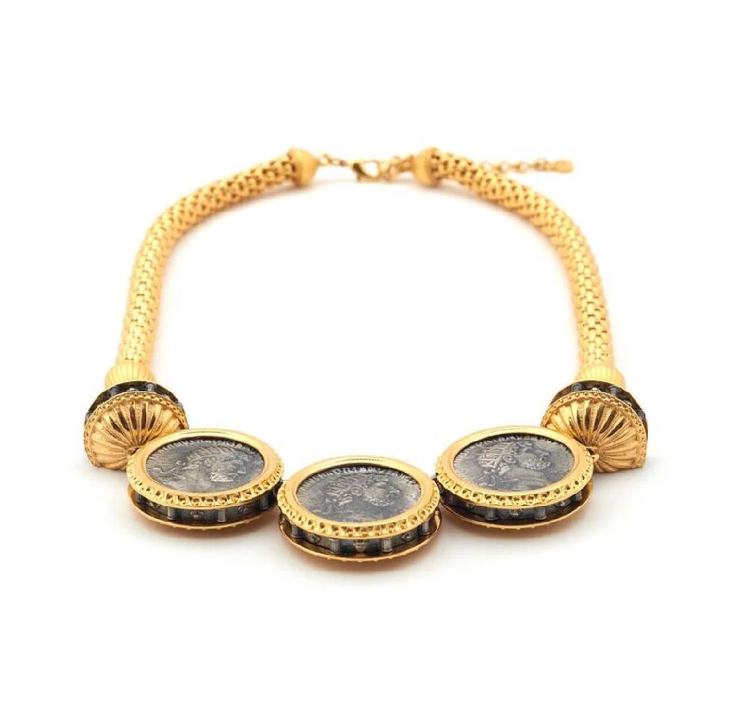 Classical Roman Bill Skinner Coin Necklace For Sale