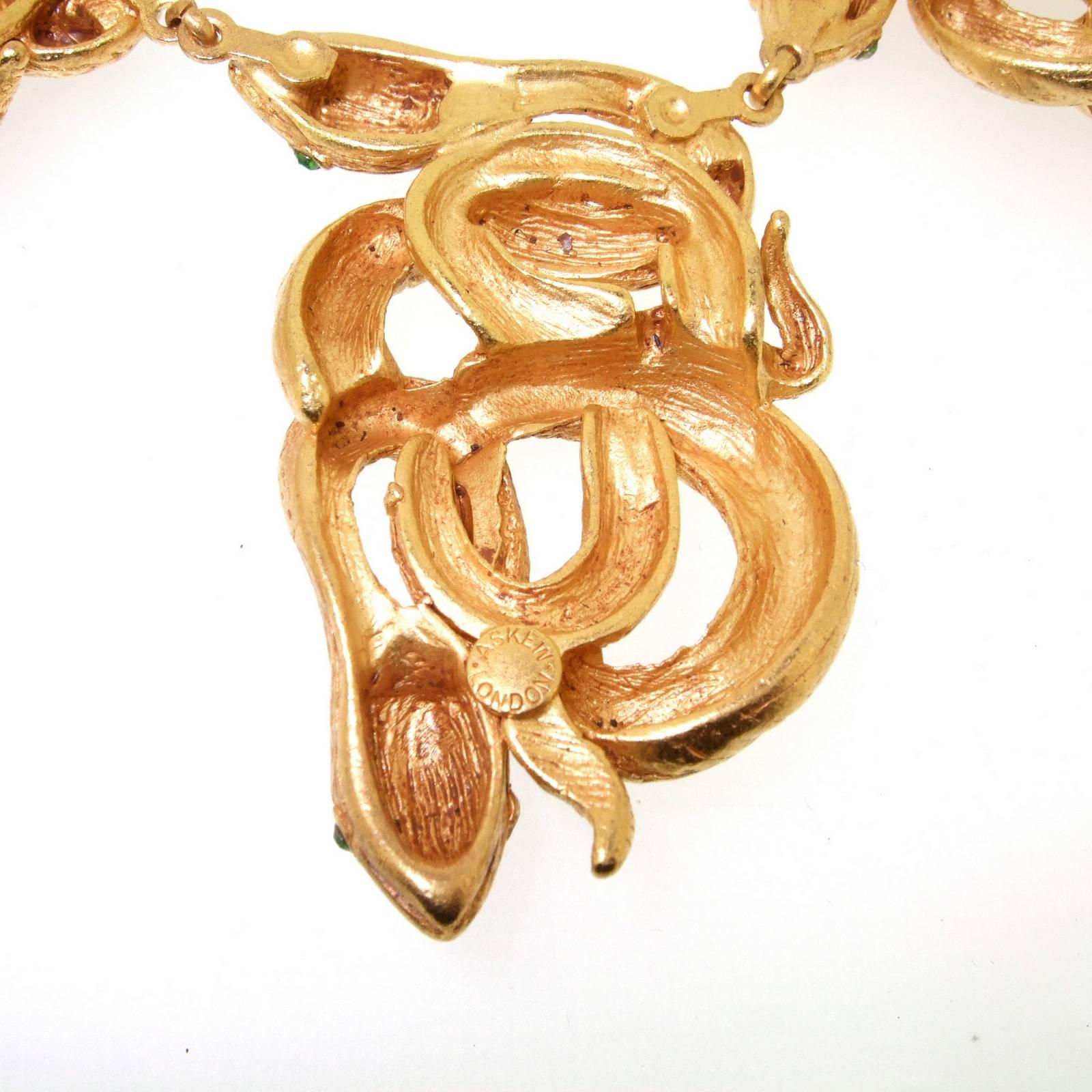 Women's Askew London Snake Necklace Gold Plated For Sale