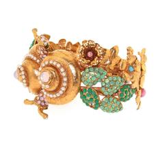 Askew London Country Garden Clamper Bracelet avec escargots