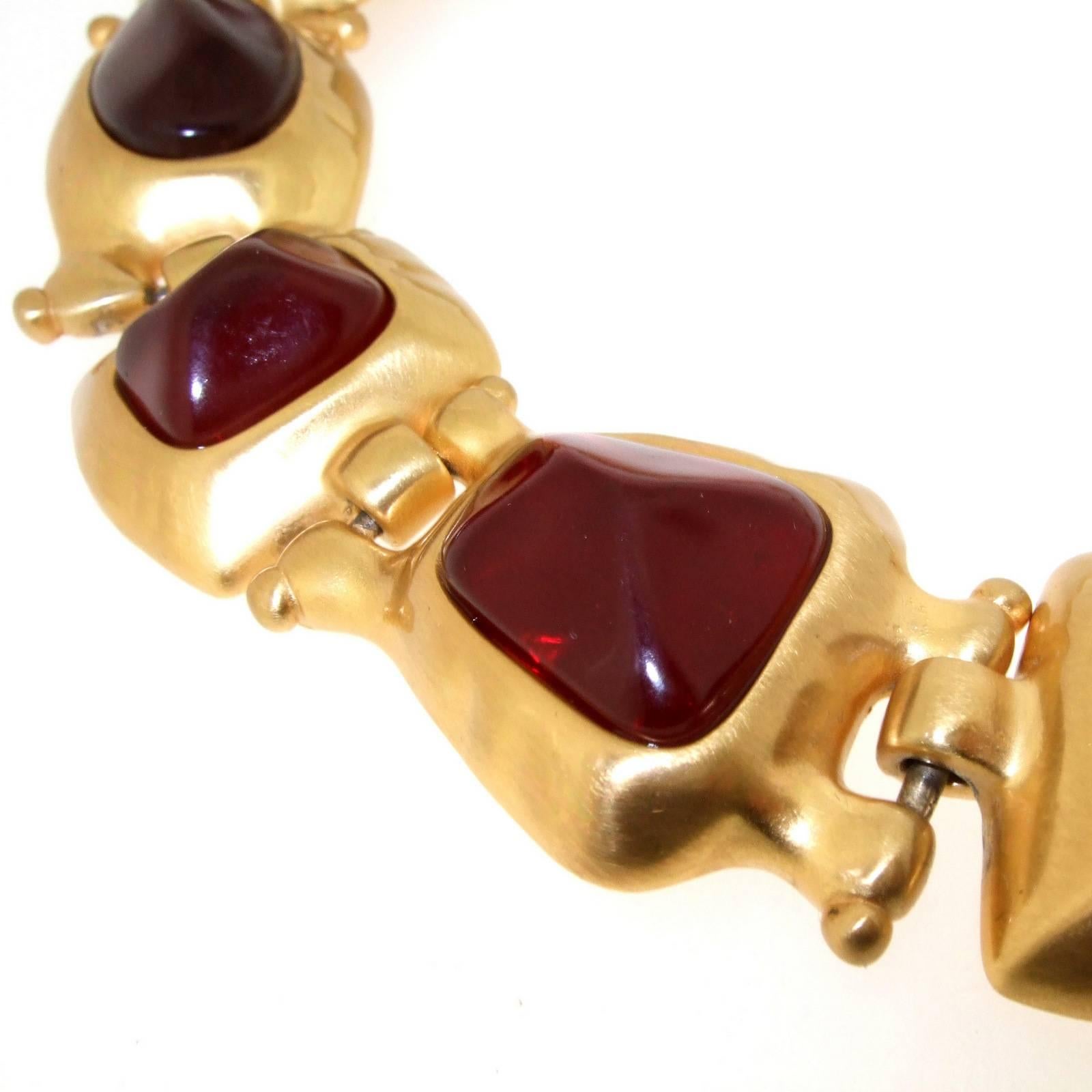 Anne Klein Ruby Red Necklace In Good Condition For Sale In London, GB