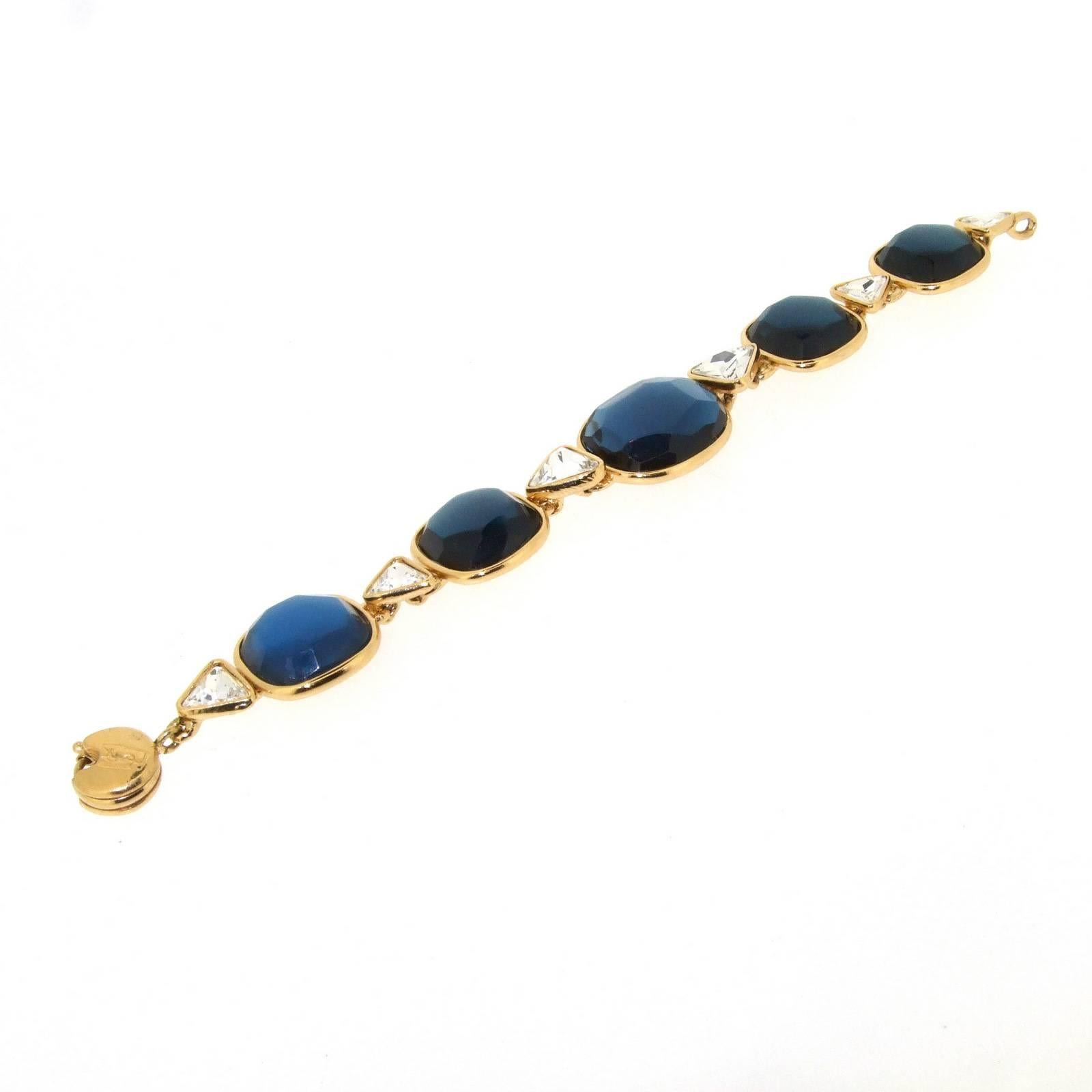 Modern Yves Saint Laurent Blue Bracelet YSL For Sale