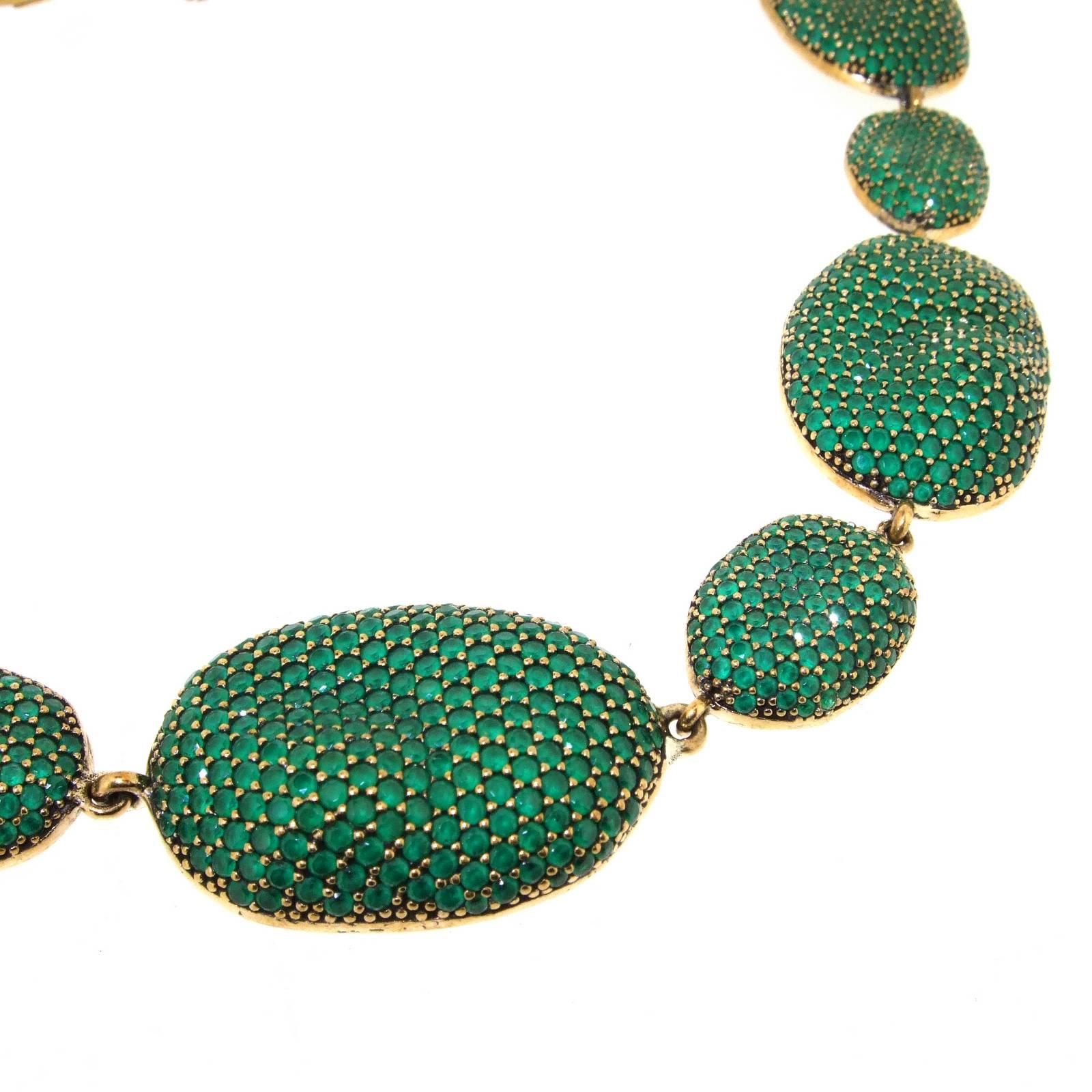 Women's Emerald Green Rococo Pebble Necklace by JCM London
