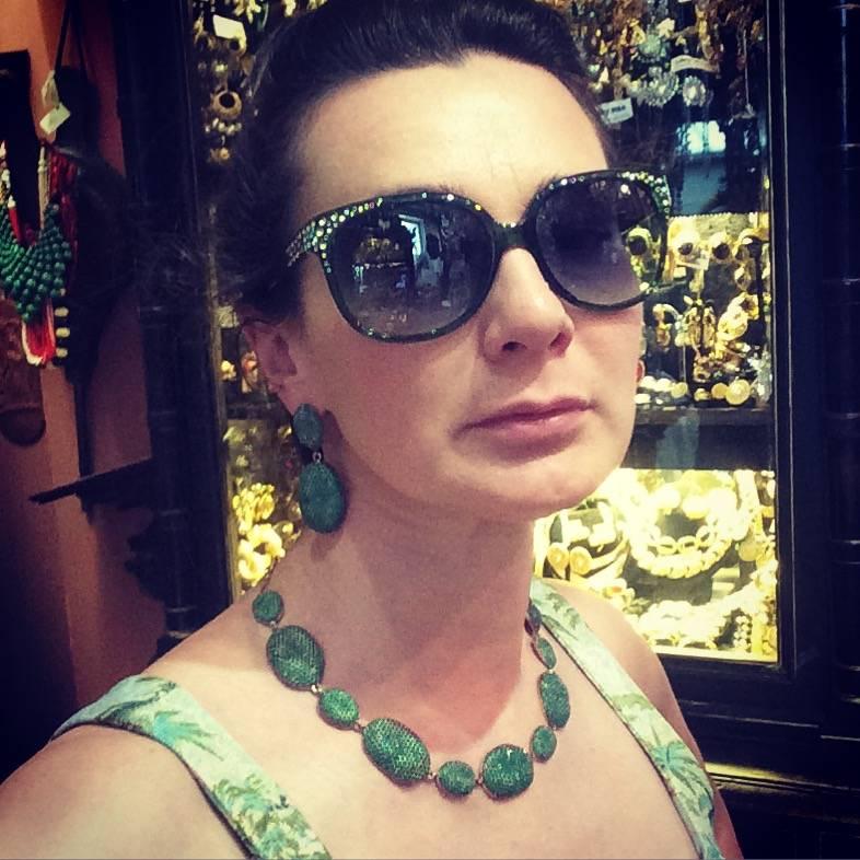 Women's Emerald Green Rococo Pebble Earrings by JCM London