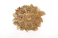 Vintage Brooch by Stanley Hagler NYC Pink and Blue Beaded