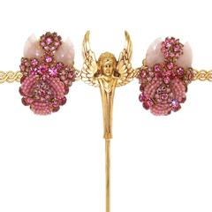 Pink Beaded Earrings by Stanley Hagler NYC