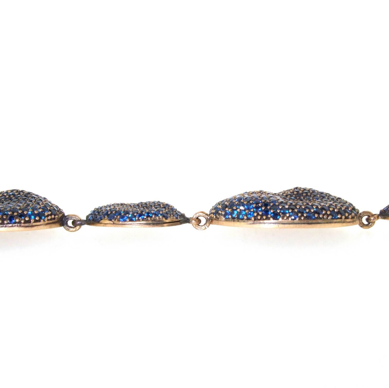 Women's Sapphire Blue Rococo Pebble Necklace By JCM  For Sale