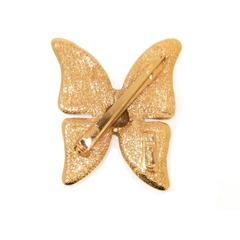 Yves Saint Laurent Purple Enamel Butterfly Brooch YSL
