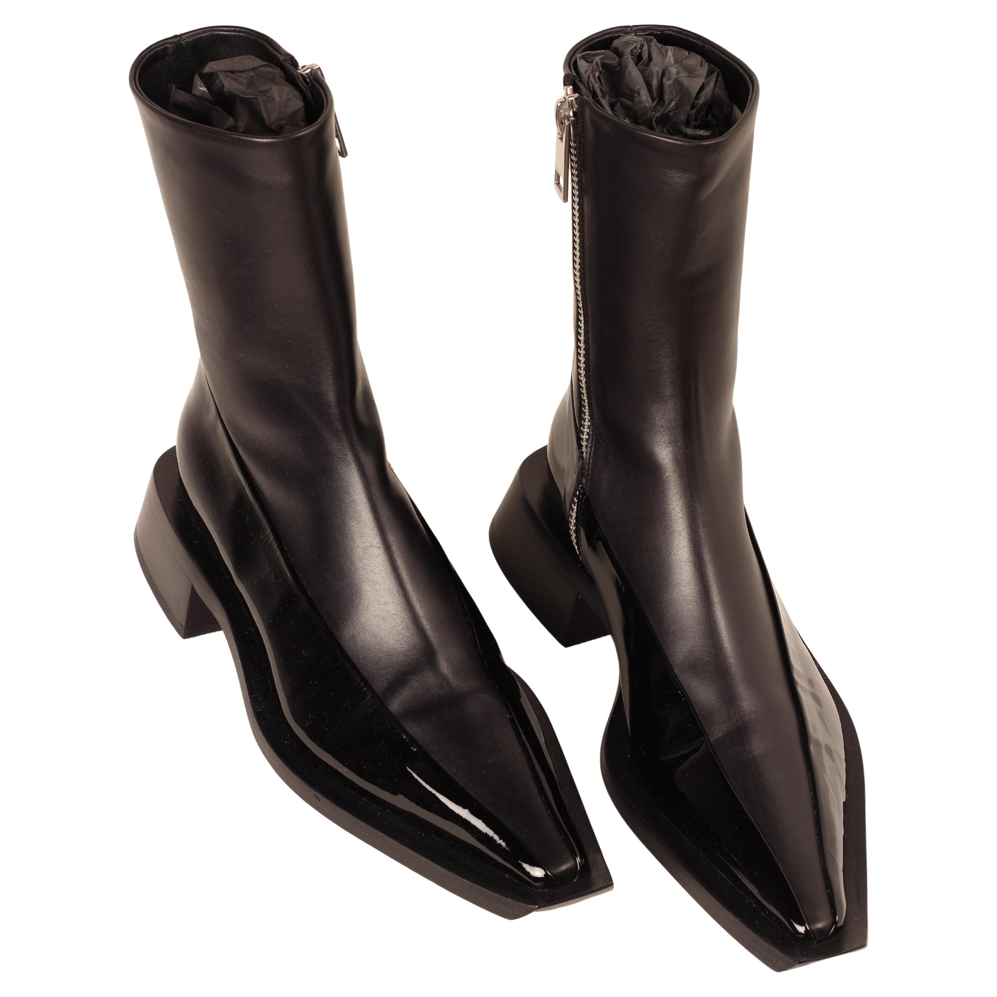 Mugler H&M Leather ankle boots size US 8.5 EUR 41 UK 7.5 Limited Edition NEW For Sale 2