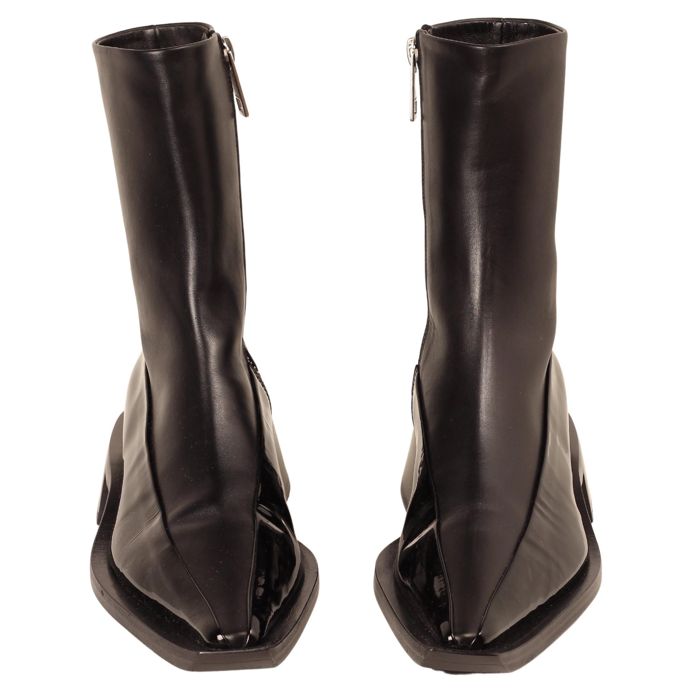 Mugler H&M Leather ankle boots size US 8.5 EUR 41 UK 7.5 Limited Edition NEW For Sale 1