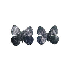 Jean-Paul Gaultier 1980s black butterfly earrings