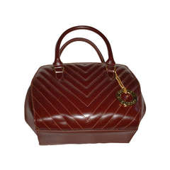 Coccinelle Italy chocolate brown leather bag