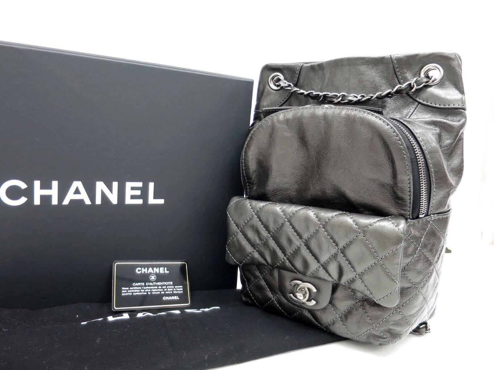 CURATOR'S NOTES

It gets no better!  Ultra chic quilted lambskin leather Chanel backpack featuring silver chain straps and ALL original accessories.

Don't miss your chance to add this rare gem to your CoCo collection!

Lambskin
Silver
