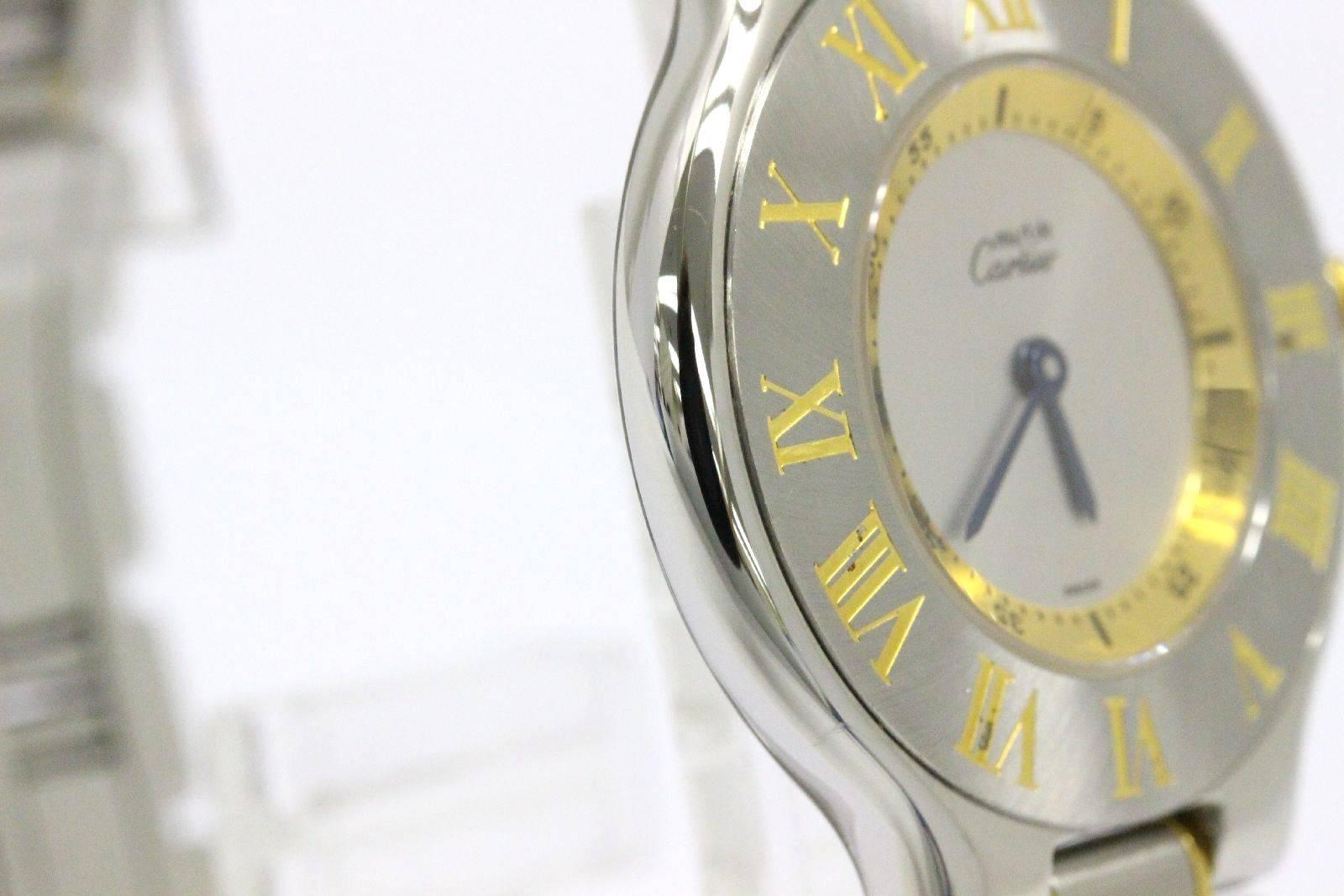 Cartier Must de Cartier 21 Yellow Gold Stainless Steel Mid-Size Unisex Watch 1