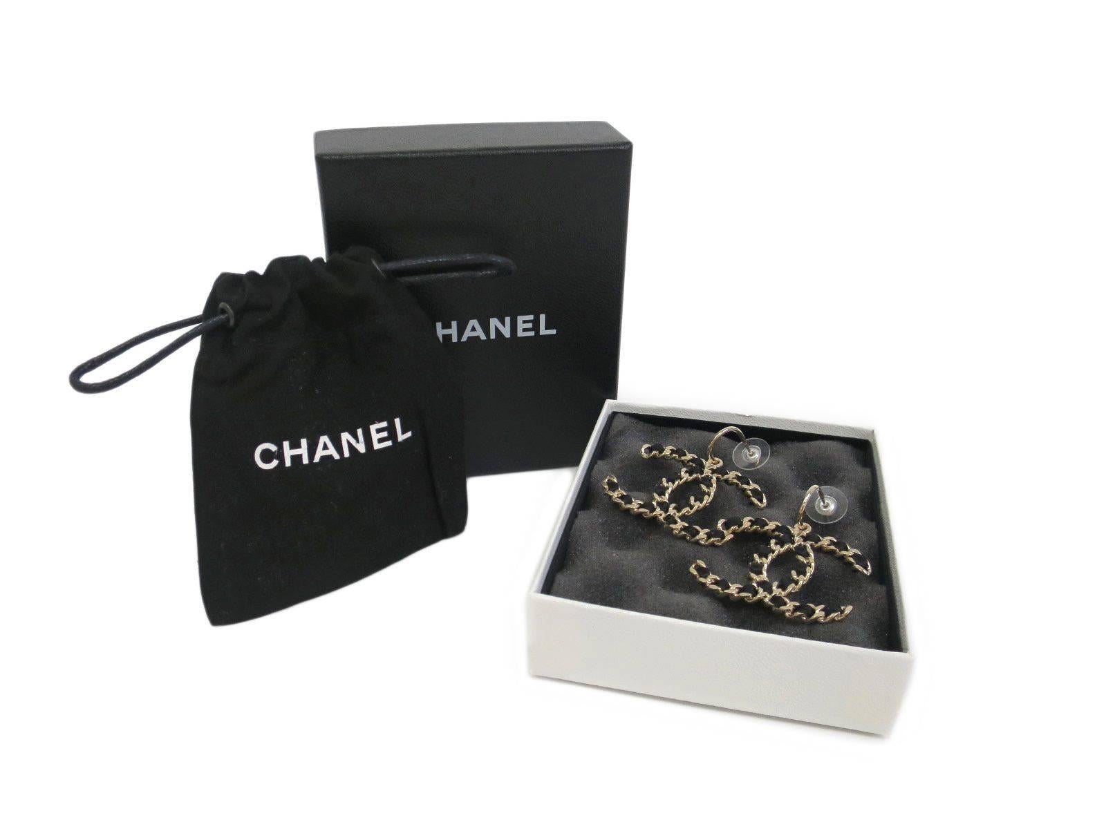 chanel word earrings