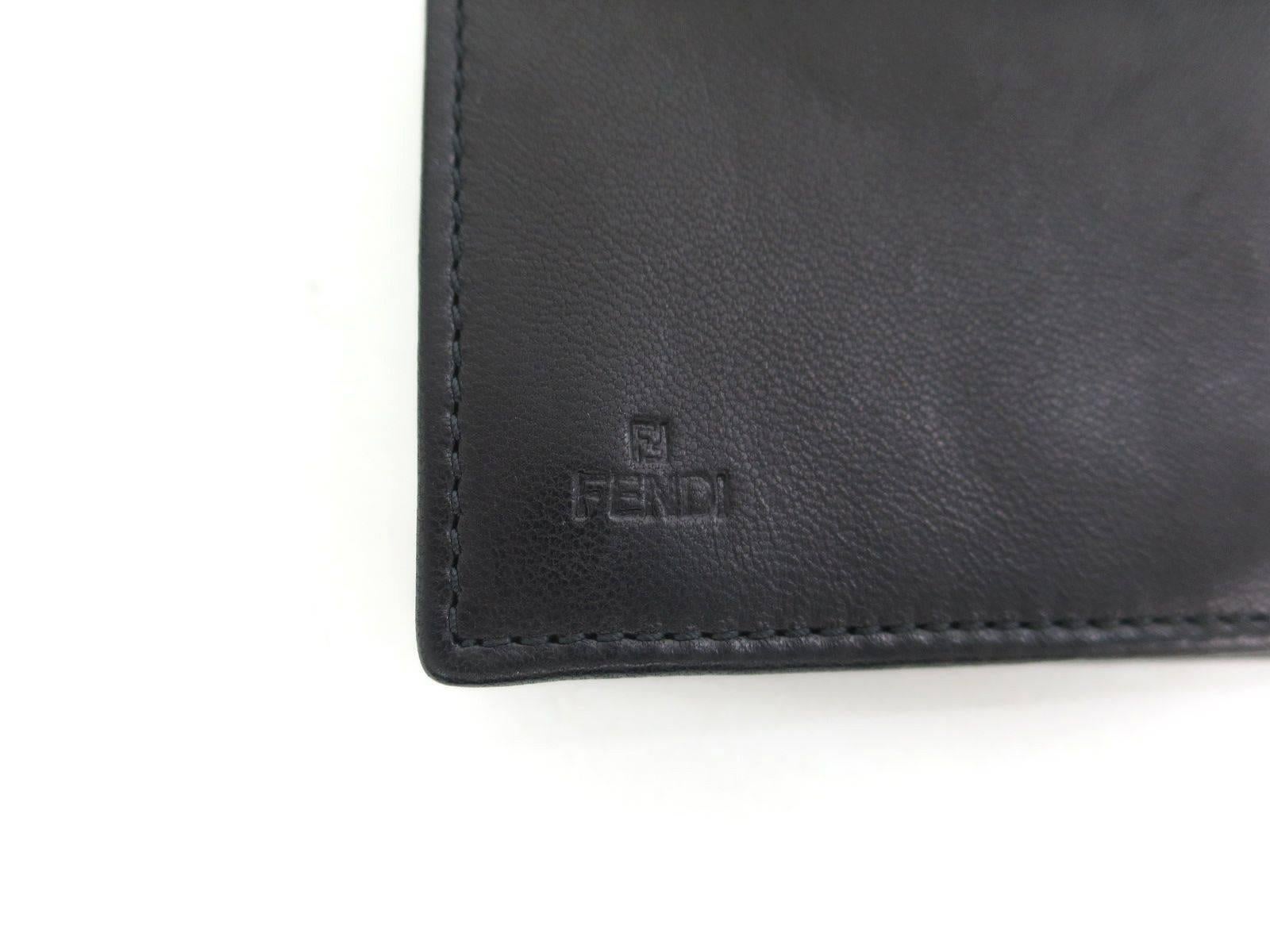 Fendi Black Leather Logo Gold HW Wallet on a Chain WOC Crossbody Shoulder Bag 1