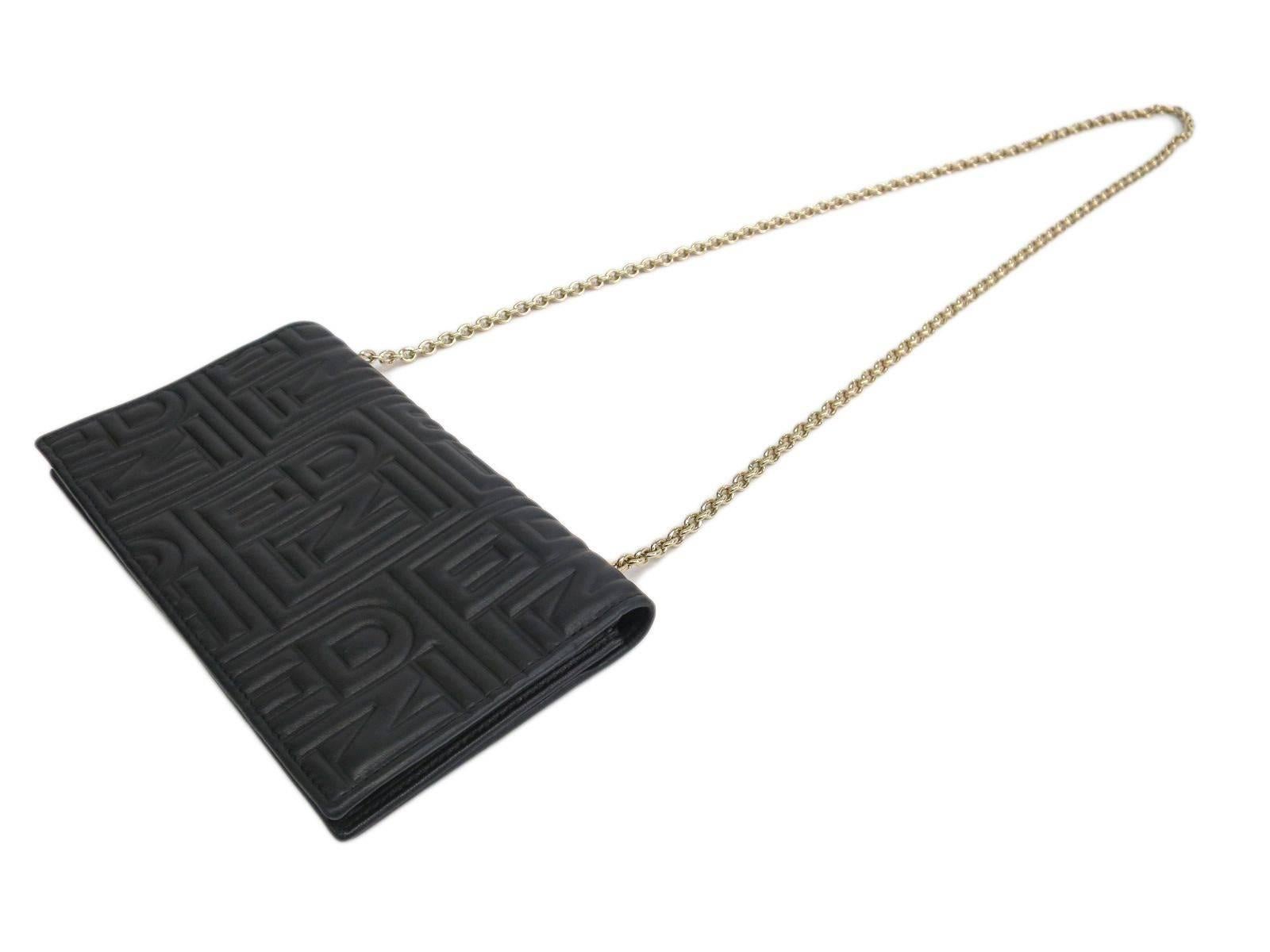fendi black bag with gold chain