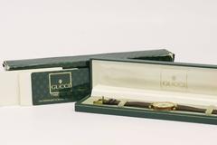 Gucci Vinage Brown Leather Gold Men's Women's Unisex Mid Size Watch