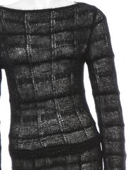Chanel Black Glitter Mohair Blend Long Sleeve Cocktail Evening Gown Dress