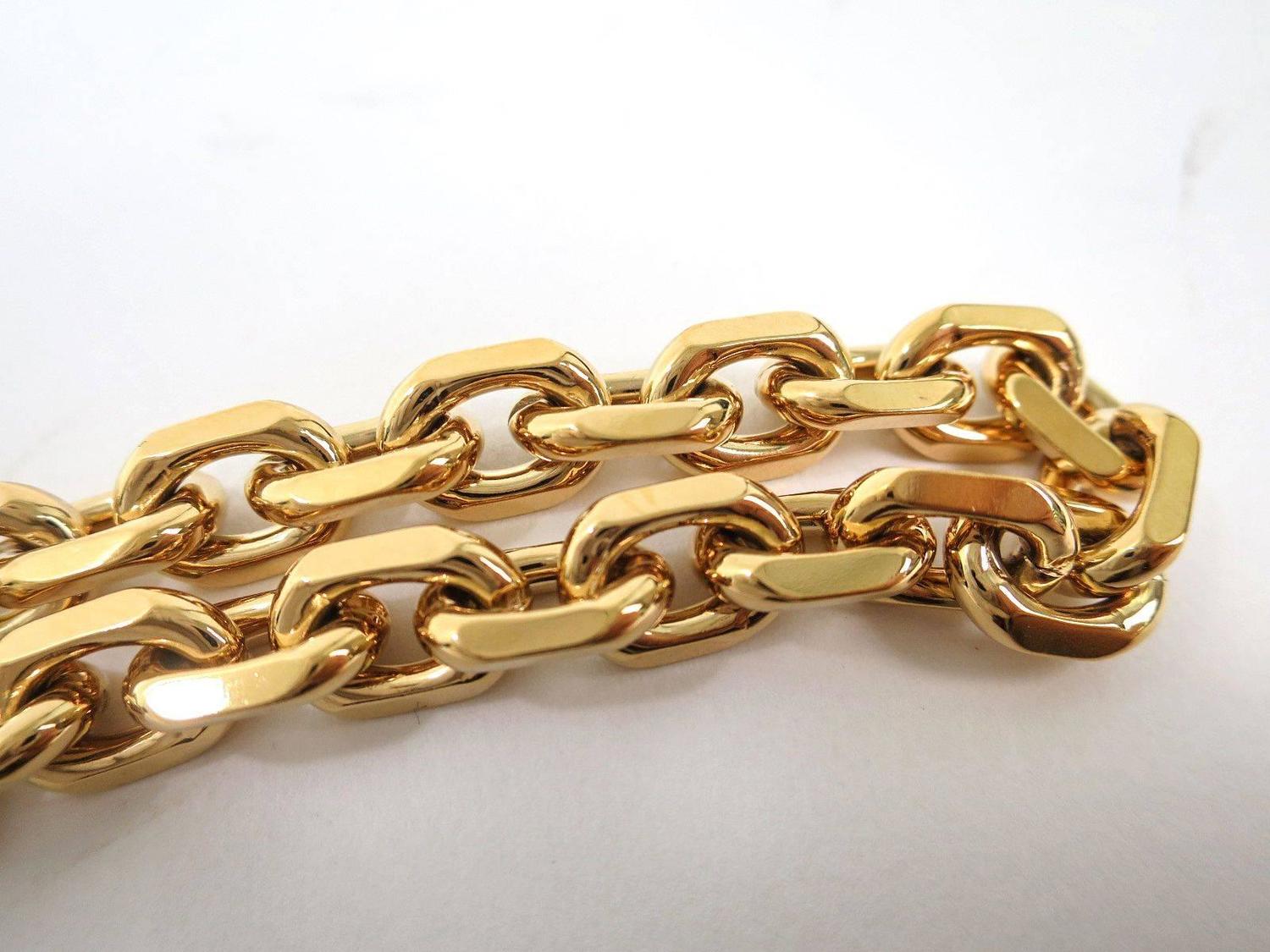 Louis Vuitton Monogram Damier Gold Pearl LV Charm Chain Link Bracelet in Box at 1stdibs