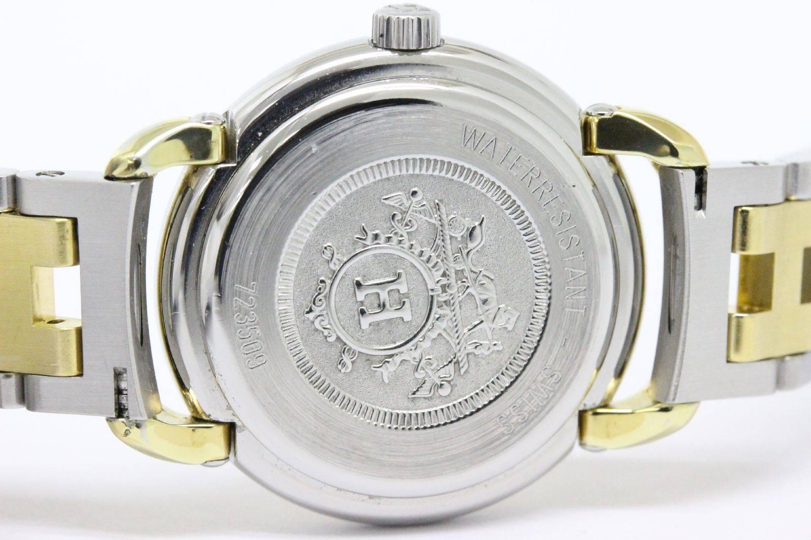 Hermes Two Tone Stainless Steel Chain Link H Wrist Watch 2