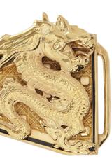 Balmain Black Suede Tortoise Shell Print Gold Statement Waist Belt