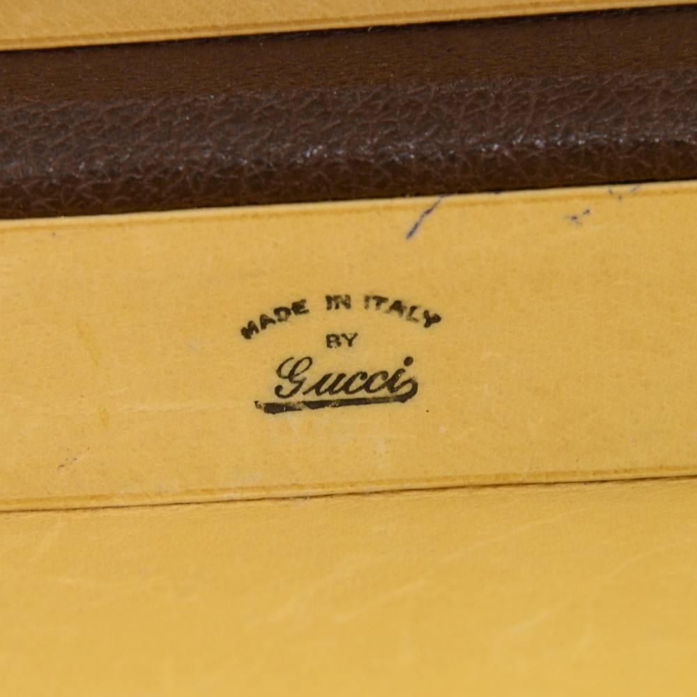 Gucci Rare Vintage Monogram Canvas Leather Unisex Men's Trunk Attache Briefcase 2