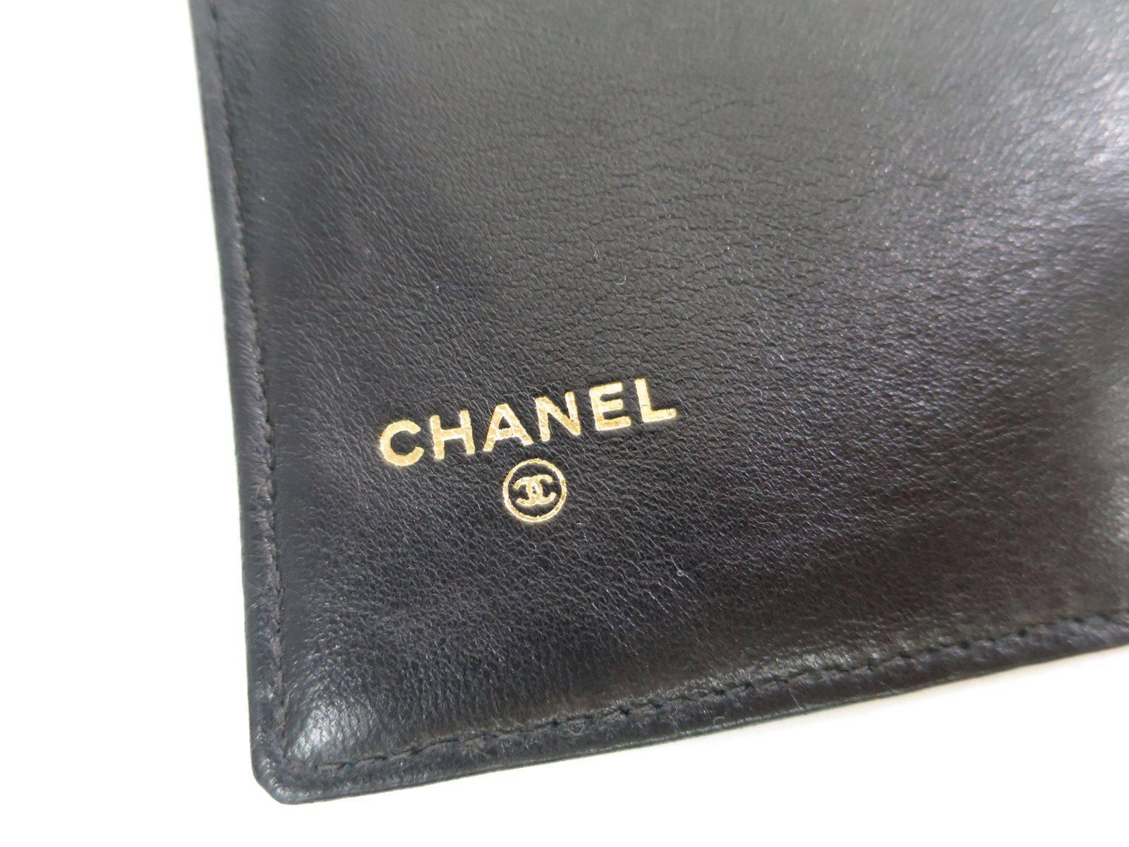 Women's Chanel Black Lambskin Leather Bifold Wallet