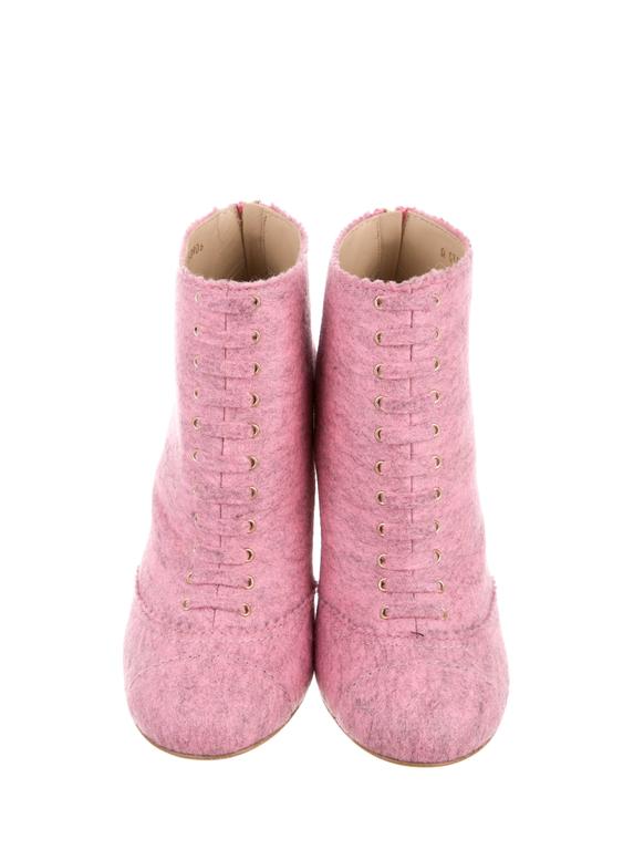 chanel pink boots