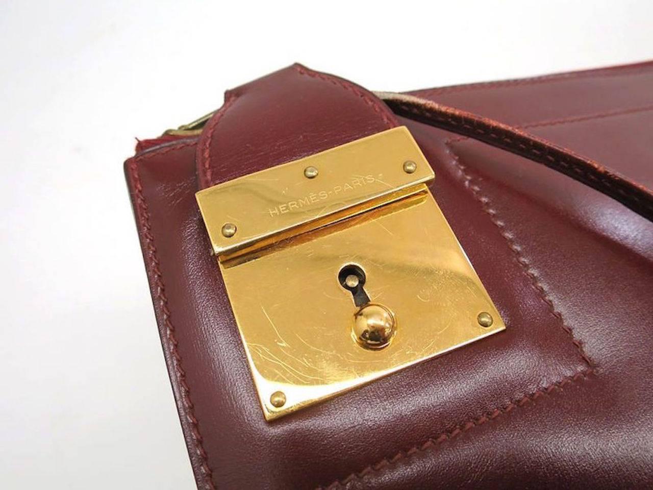 Hermes Red Rouge H Box Calf Leather Gold Hardware Envelope Evening ... Hermes Red Rouge H Box Calf Leather Gold Hardware Envelope Evening ...