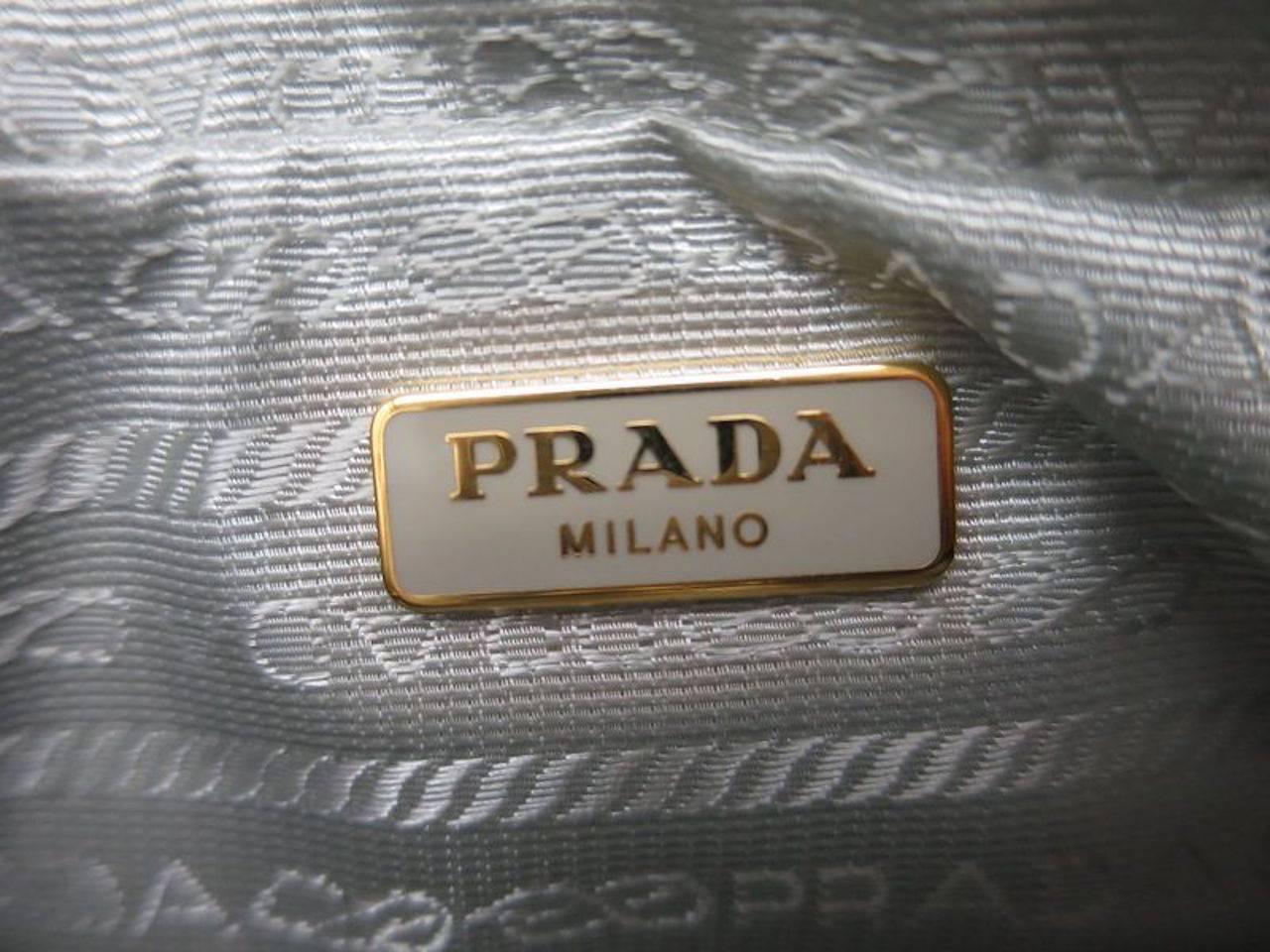 Prada Silver Patent Leather Gold Chain HW Top Handle Crossbody ...