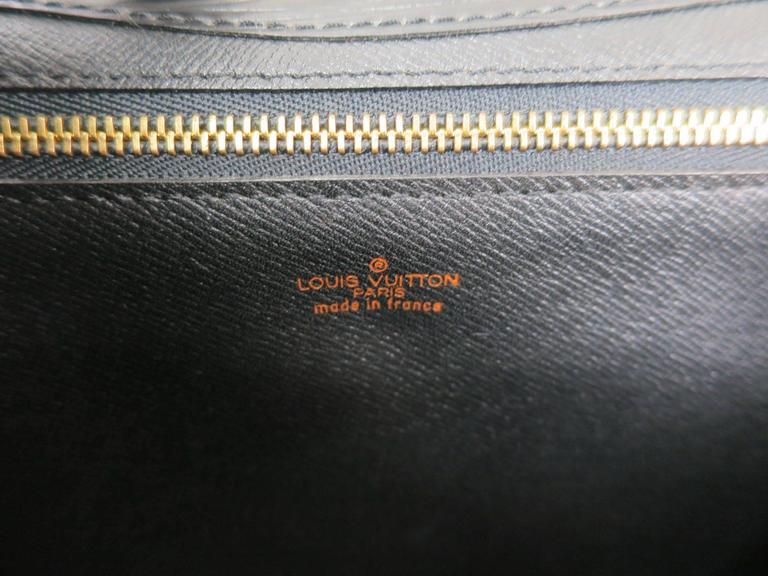 Louis Vuitton Black Epi Leather Gold Logo LV Charm Flap Envelope Clutch Bag at 1stdibs