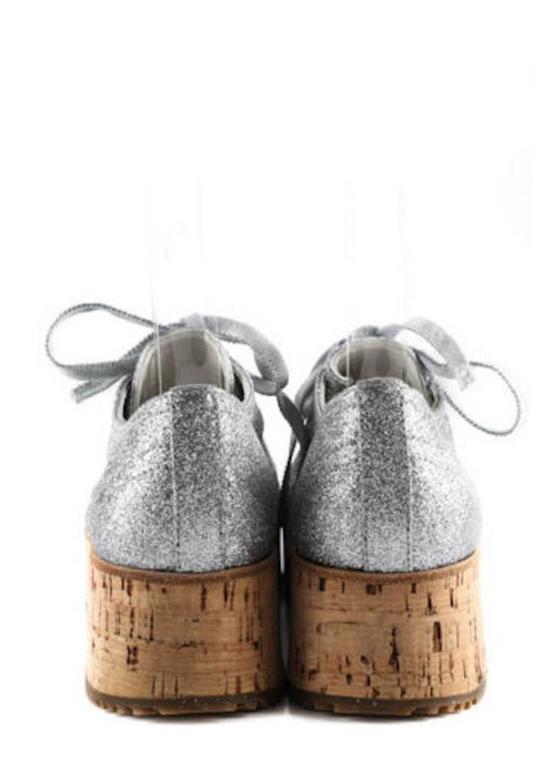 prada silver platform sneakers