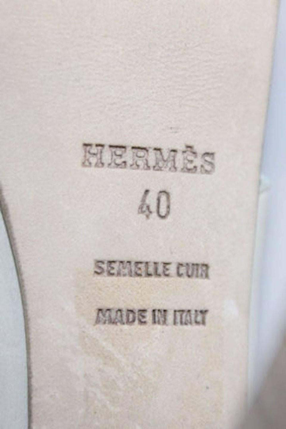 Women's Hermes NEW Off White Leather Criss Cross Block Platform Sandals Wooden Heels 