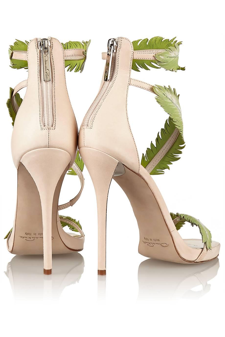 green floral heels