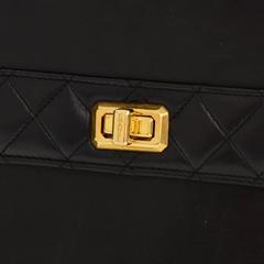 Chanel Vintage RARE Black Lambskin Quilted Kelly Box Evening Shoulder Bag in Box