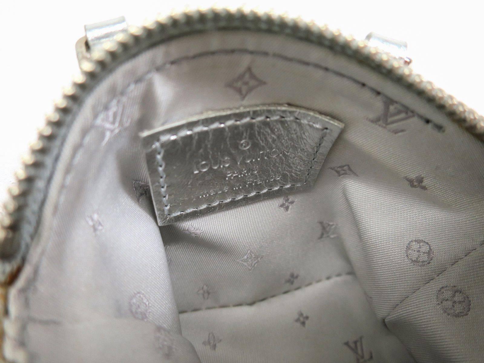 Louis Vuitton Silver Metallic Lockit Mini Handbag Keychain Bag Charm in Box  In Excellent Condition In Chicago, IL