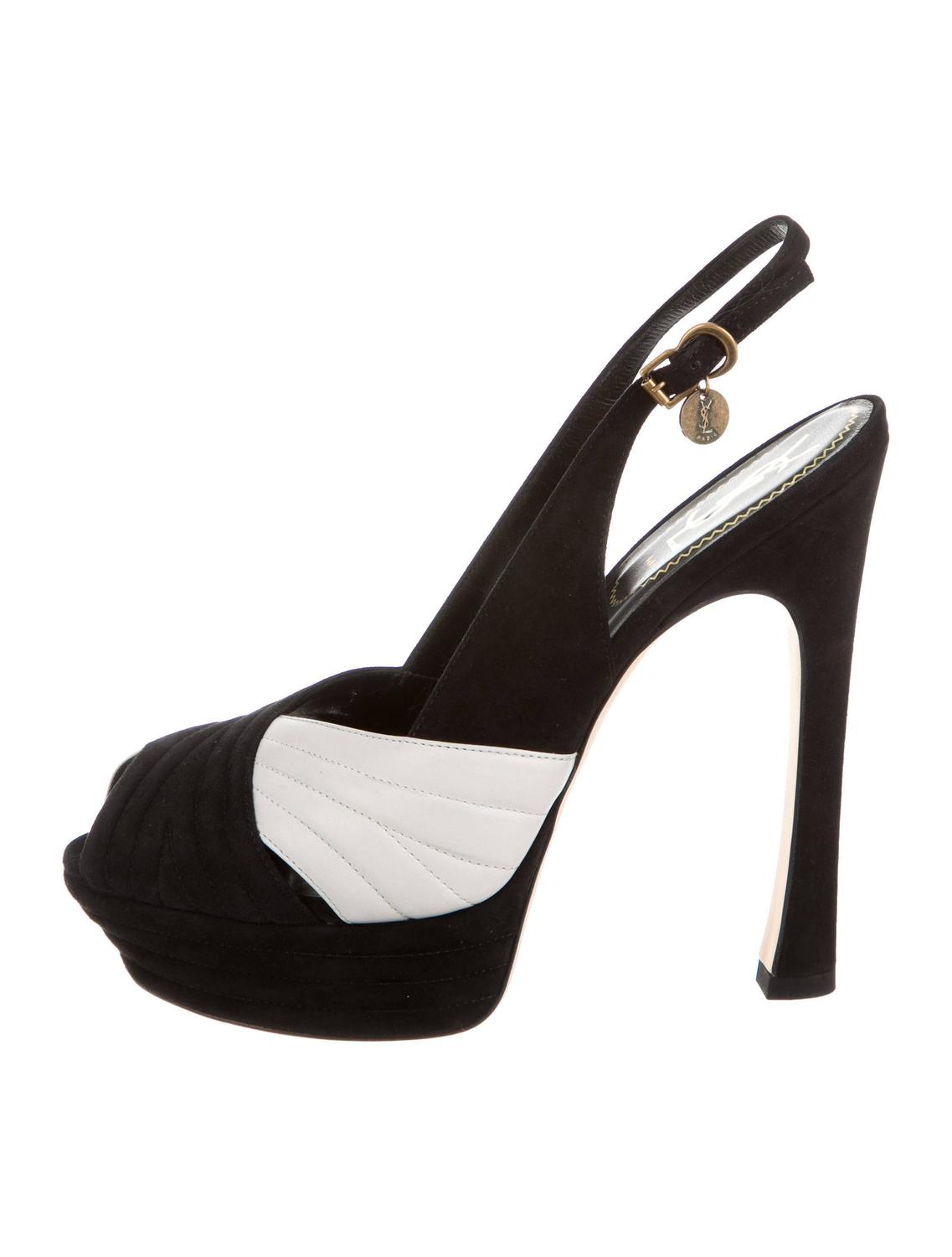 ysl high heels yves laurent ysl new black white suede platform ysl high heels yves laurent ysl new black white suede platform