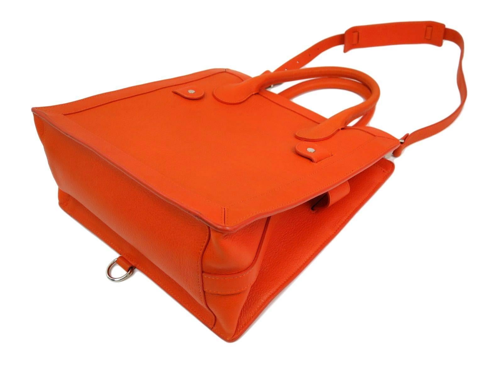 Red Proenza Schouler Orange Leather Gold Stud Hardware Satchel Tote Shoulder Bag